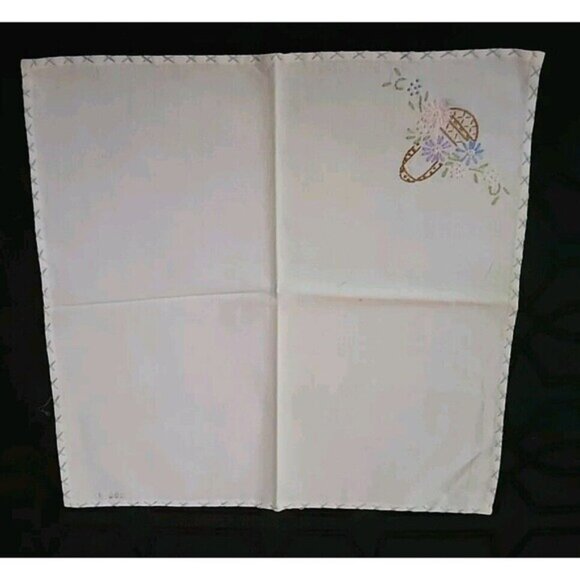 Set Of 5 Vintage hand embroidered Napkins/Hankerchief - Picture 6 of 11